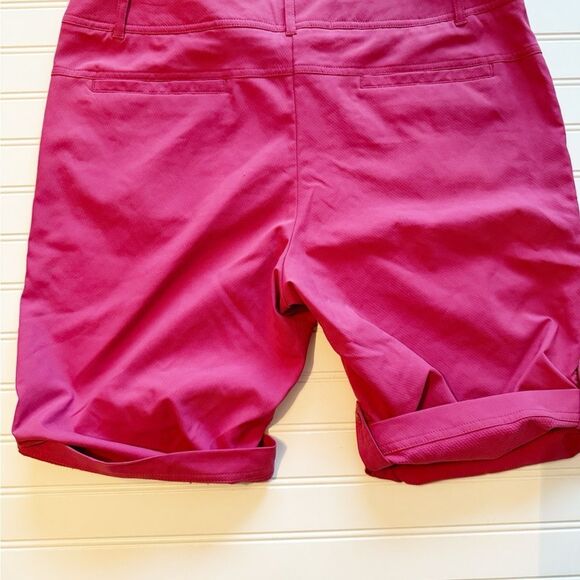Izod Pink Bermuda Golf Shorts Size 14 Comfort Stretch Roll Tab UV Wicking - Picture 3 of 5